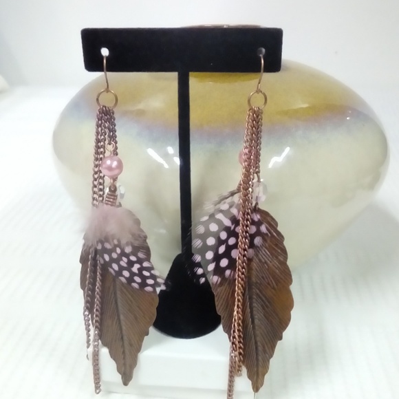 Jewelry - NWT Pink Feather Earring Jewelry - NWT Pink Feather Earring